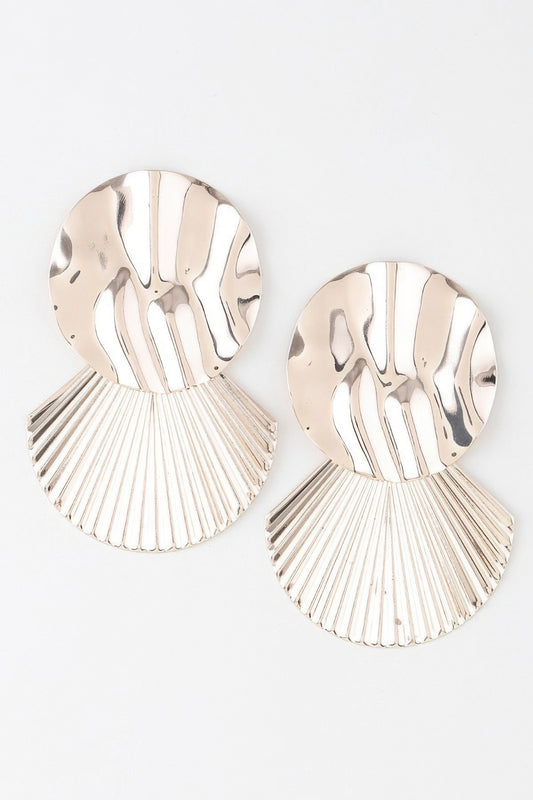 Shiny Shell Disc Earrings