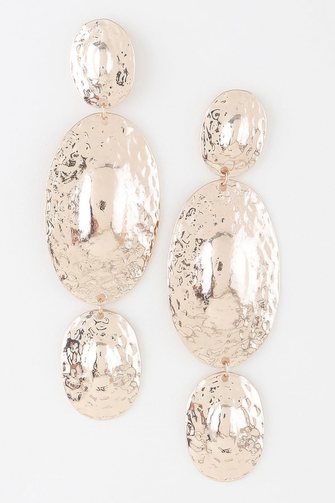 Triple Hammered Disc Earrings
