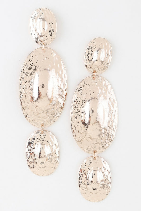 Triple Hammered Disc Earrings