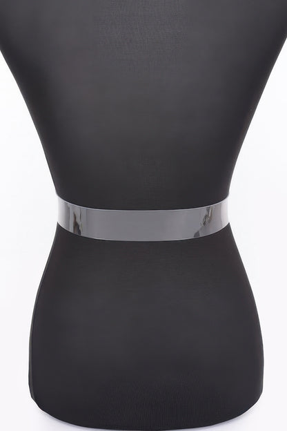 Rhinestone Metal Buckle Clear Belt
