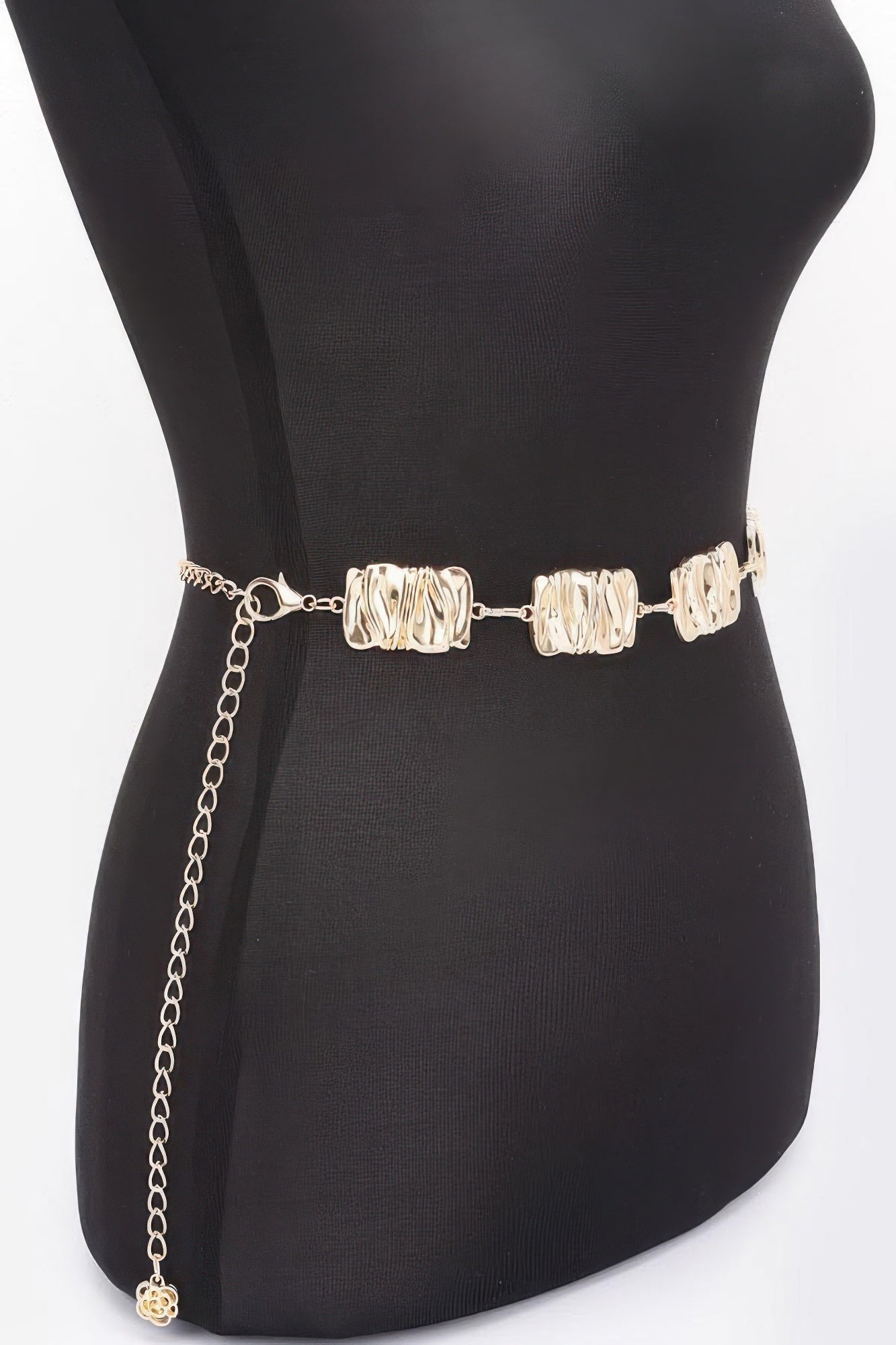Hammered Metal Chain Belt