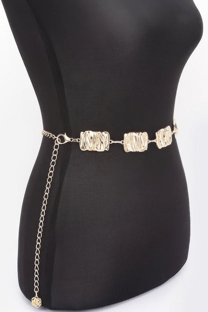 Hammered Metal Chain Belt