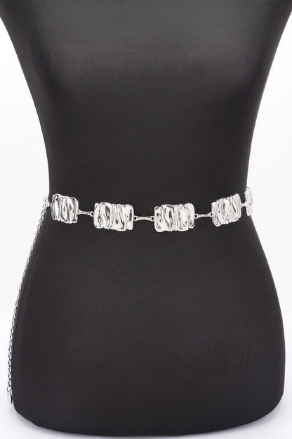 Hammered Metal Chain Belt