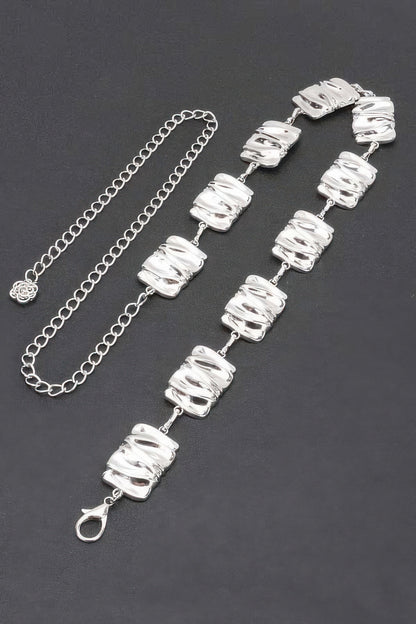 Hammered Metal Chain Belt