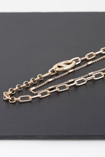 Double Link Chain Choker Necklace