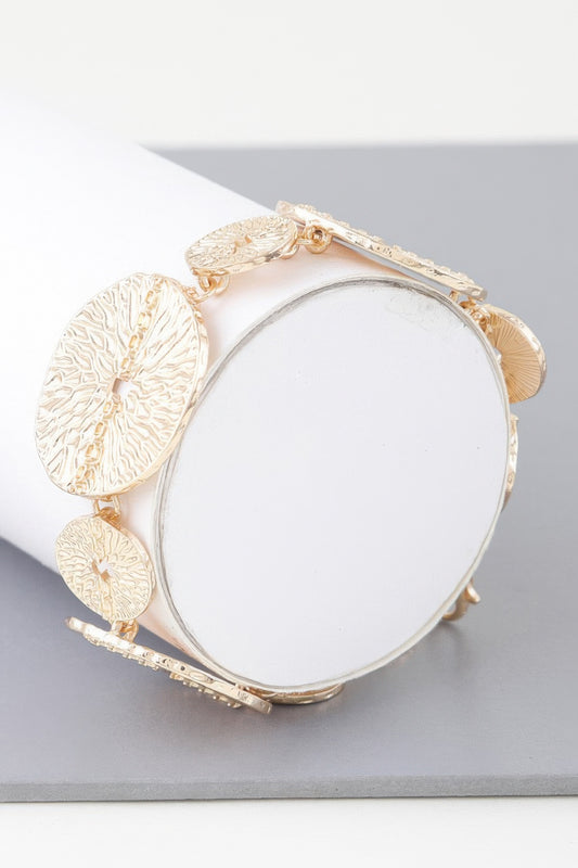 Multi Hammered Disc Bracelet