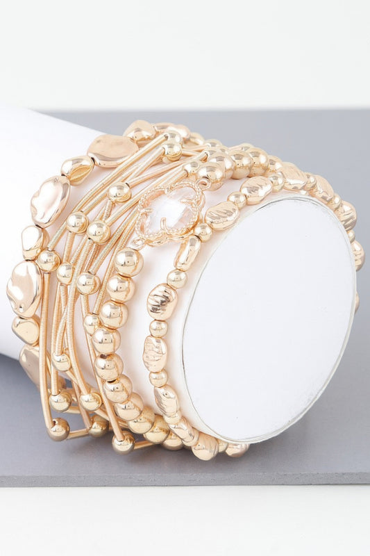 Multi Clover Coil Beaded Bracelet