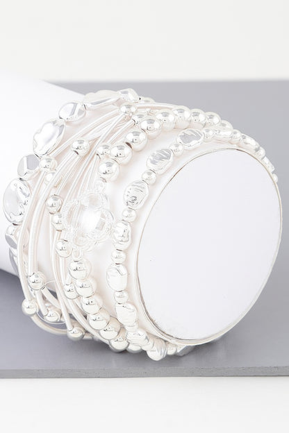 Multi Clover Coil Beaded Bracelet
