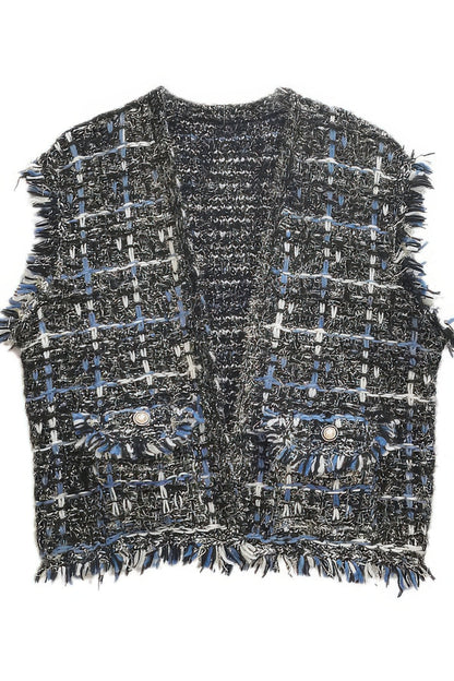 Plaid Tweed Vest