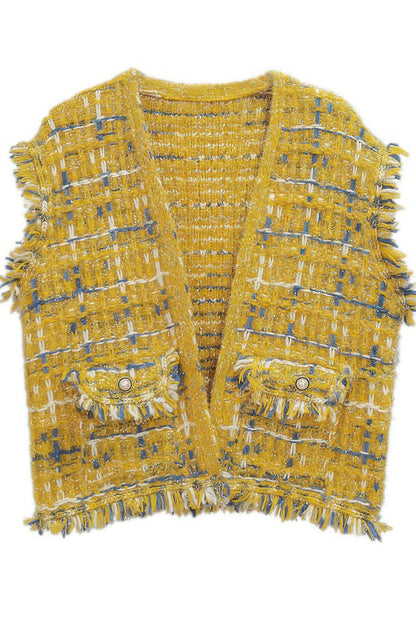 Plaid Tweed Vest