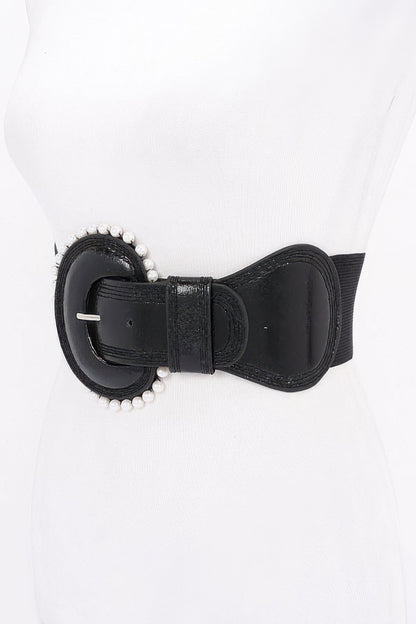 Pearl Metallic Pu Elastic Belt
