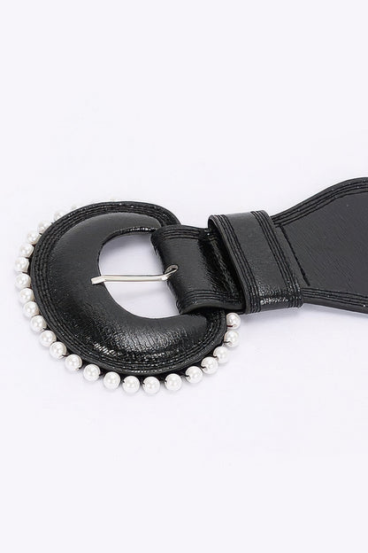 Pearl Metallic Pu Elastic Belt