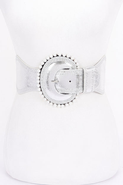 Pearl Metallic Pu Elastic Belt