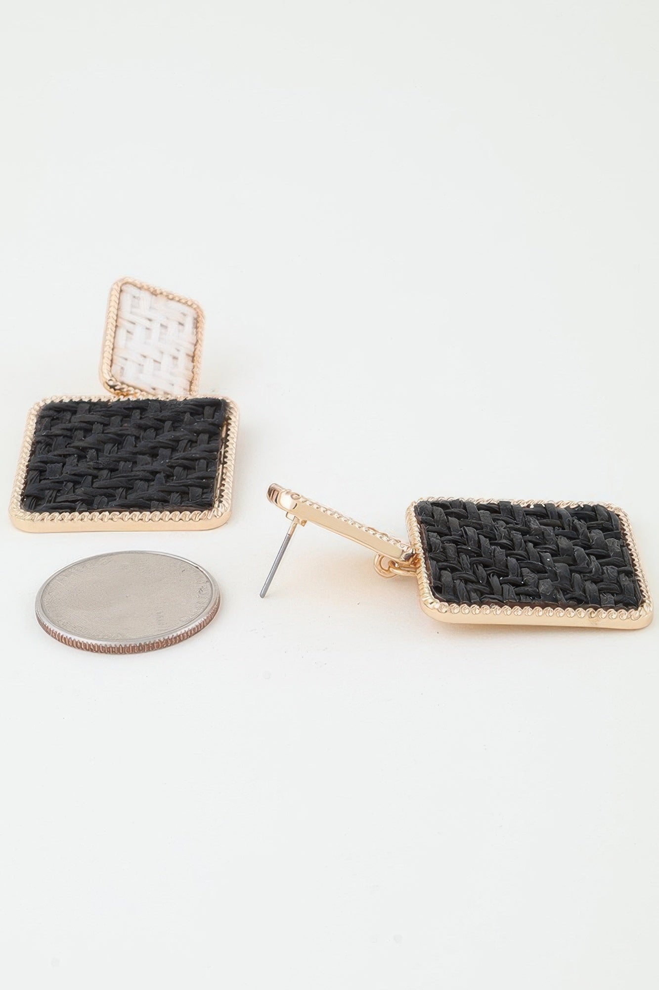 Crosshatch Frame Fashion Earrings
