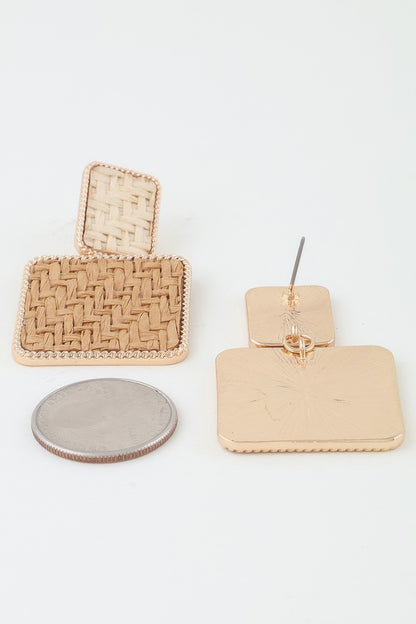Crosshatch Frame Fashion Earrings