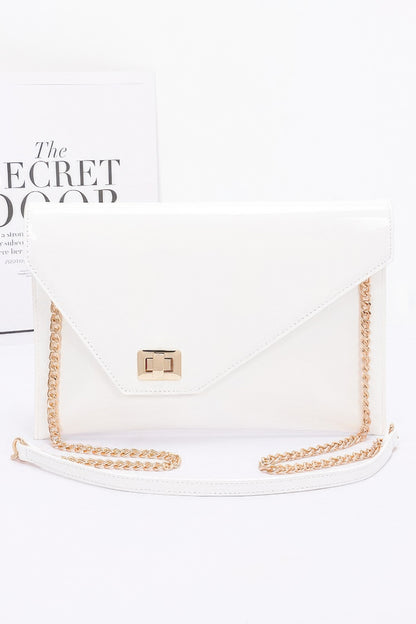 Enamel Envelope Clutch