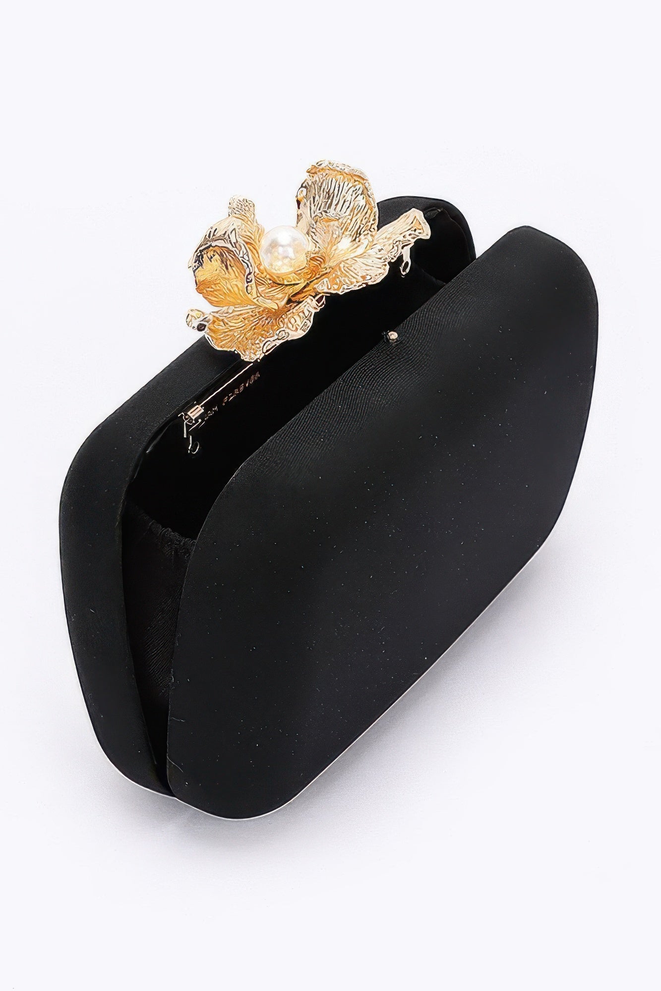 Big Metal Flower Satin Case Bag