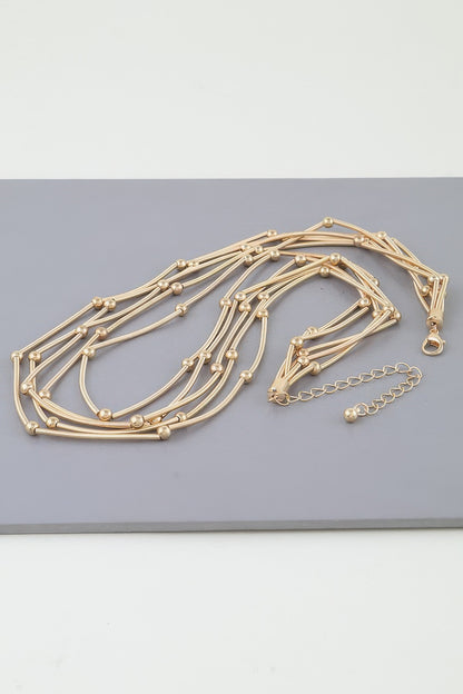 Multi Pillar Beaded Necklace