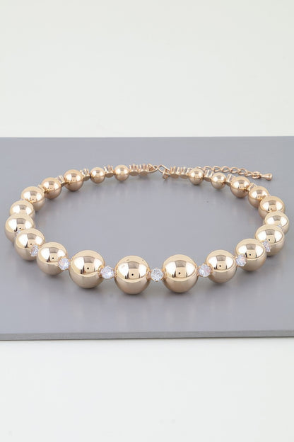 Rhinestone Beaded Choker Necklace