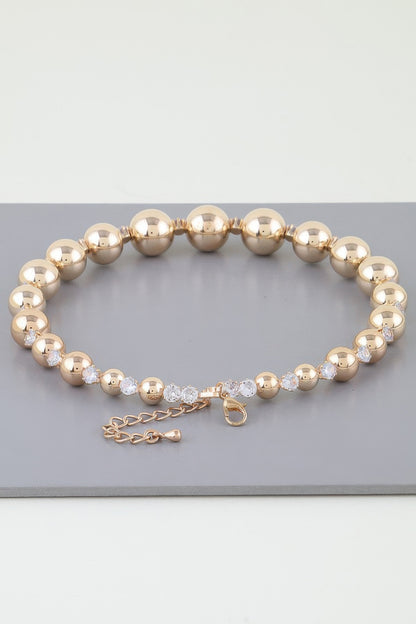 Rhinestone Beaded Choker Necklace