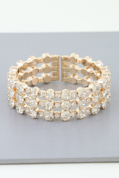 Triple Bejeweled Cuff Bracelet