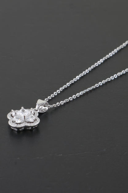 Bejeweled Cubic Zirconia Clover Necklace