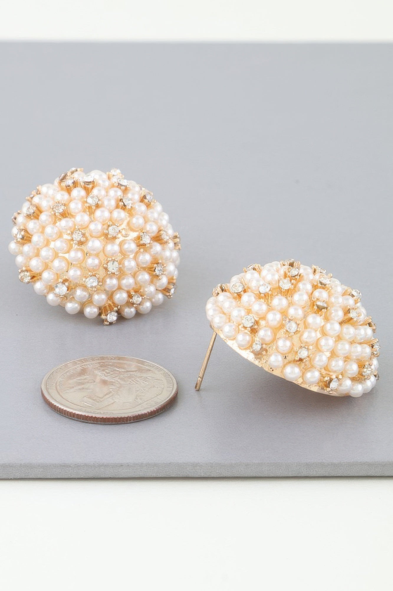 Pearled Sky Dome Stud Earrings