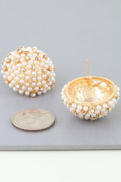Pearled Sky Dome Stud Earrings