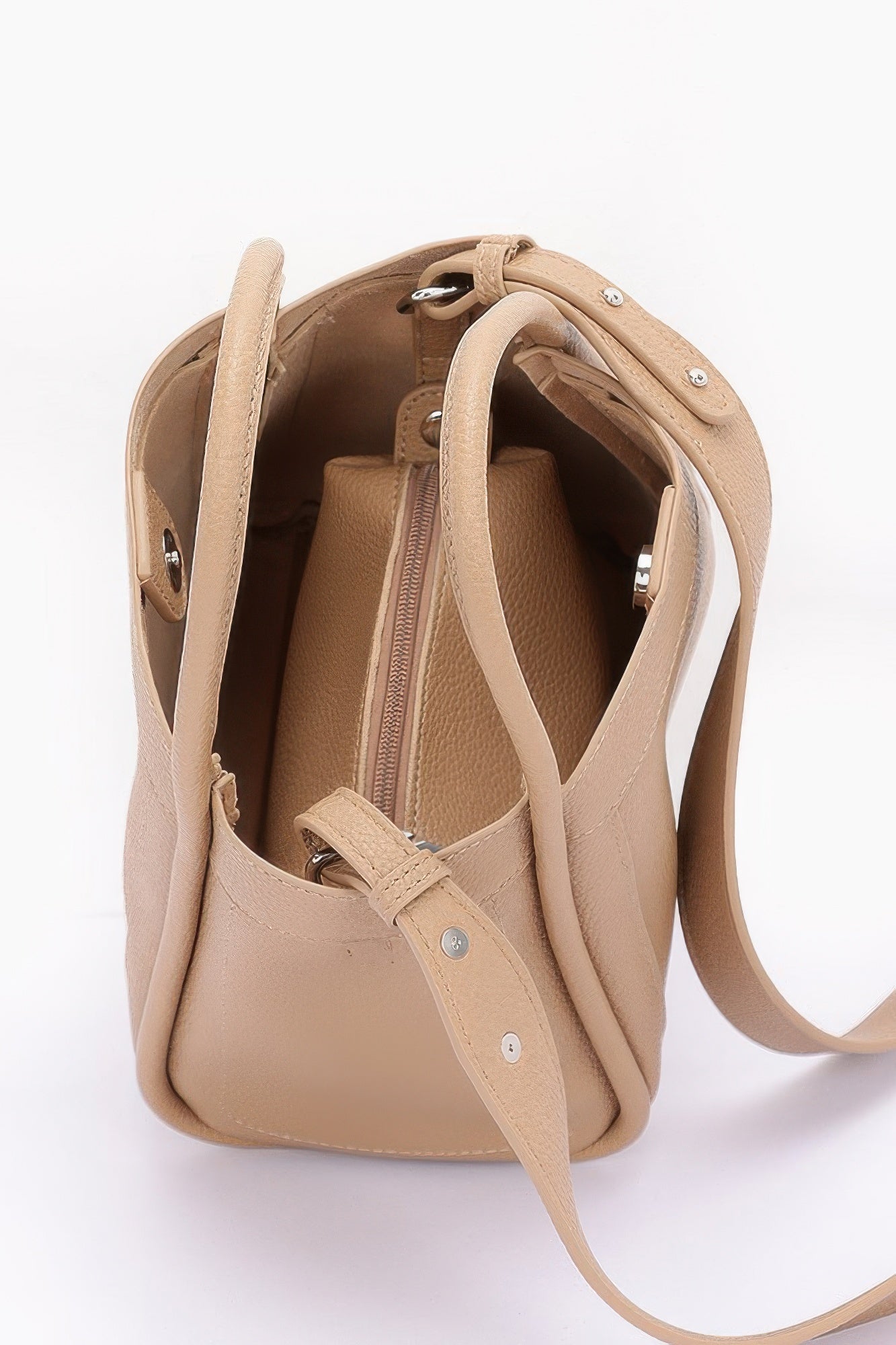 Faux Leather Crossbody Handle Bag