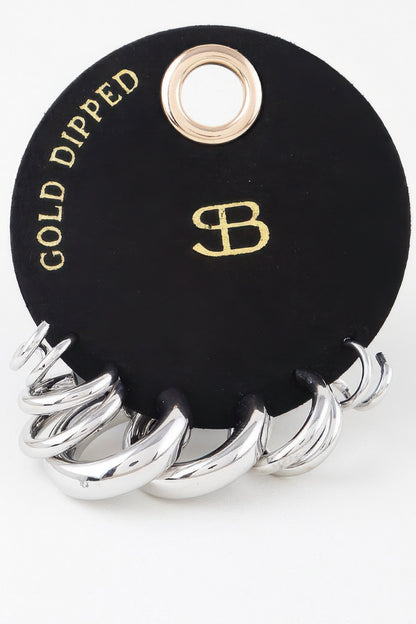 Multi Shiny Hoop Earrings Set