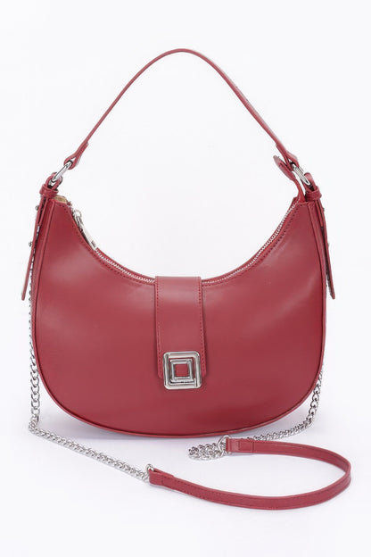 Faux Leather Hobo Bag