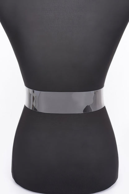 Rhinestone Metal Buckle Clear Belt