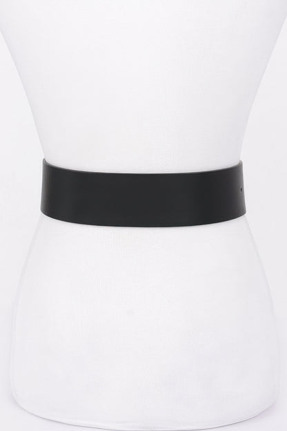Hammered Metal Buckle Stretch Belt