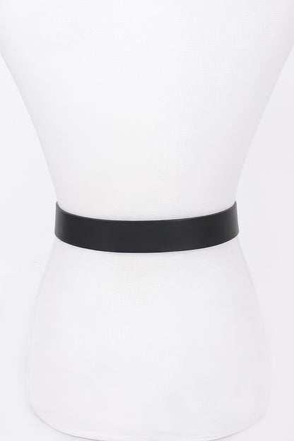 Faux Leather Metal Buckle Plus Belt