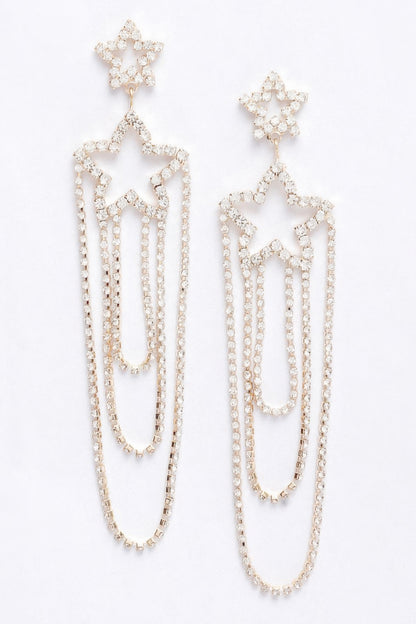 Rhinestone Fringe Earring