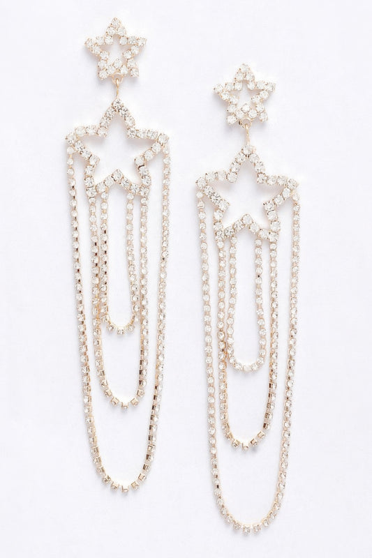 Rhinestone Fringe Earring