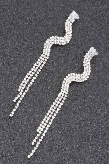 Rhinestone Fringe Earring