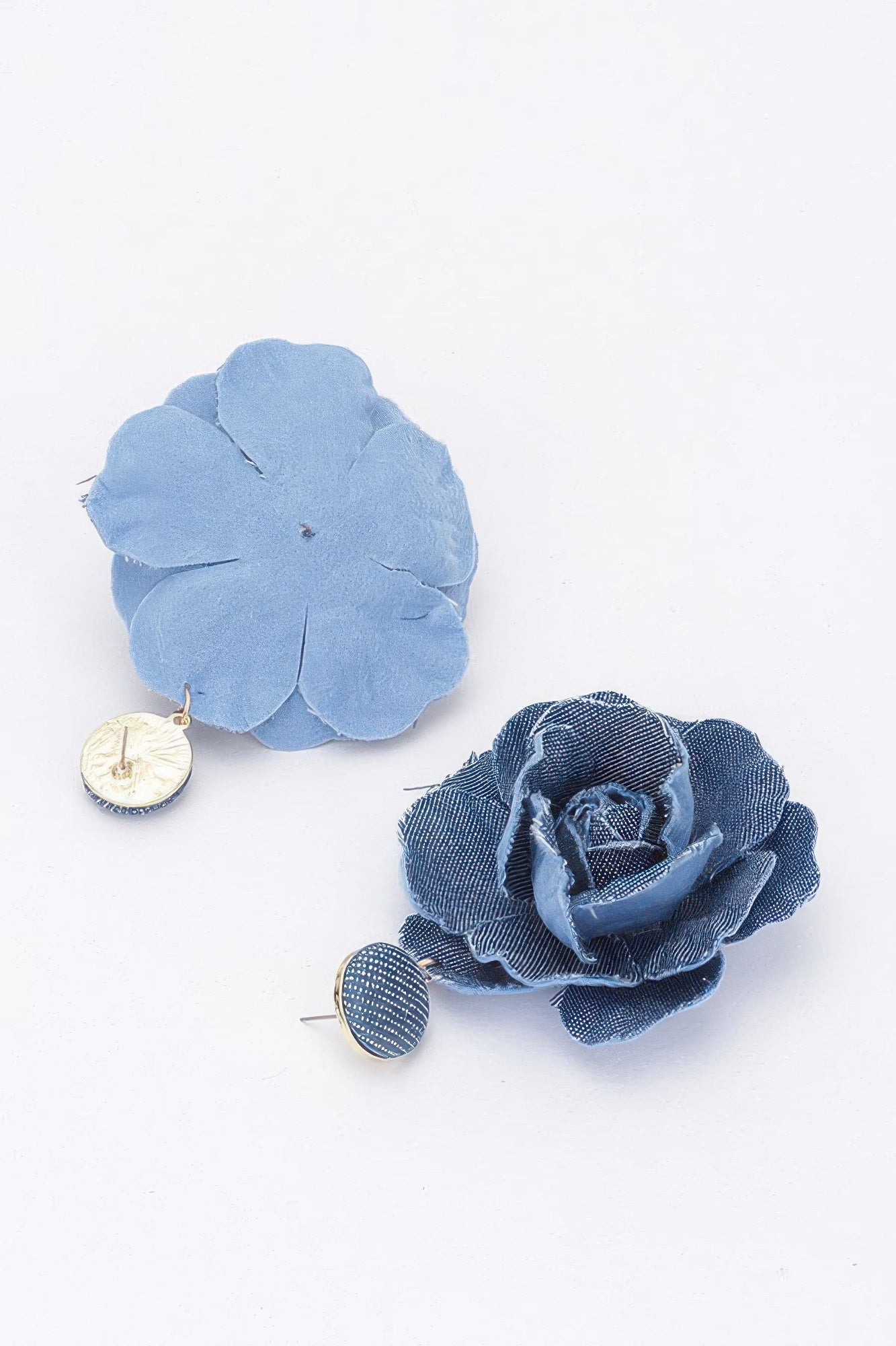 Denim Flower Earring