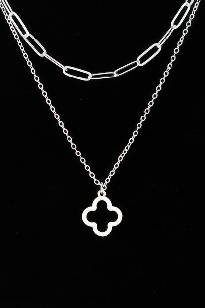 Double Open Clover Chain Necklace