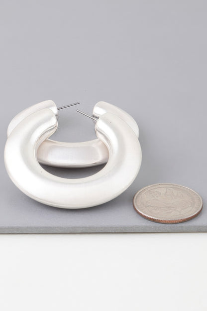Matte Modern Hoop Earrings