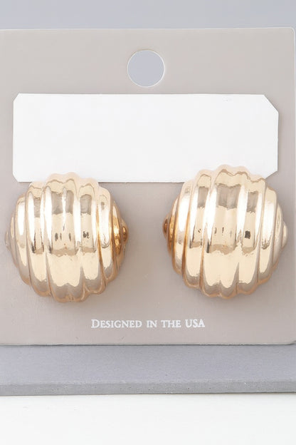 Multi Ribbed Dome Earrings