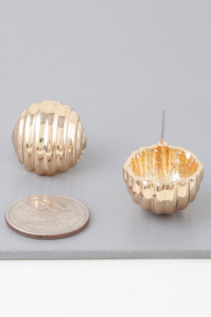 Multi Ribbed Dome Earrings