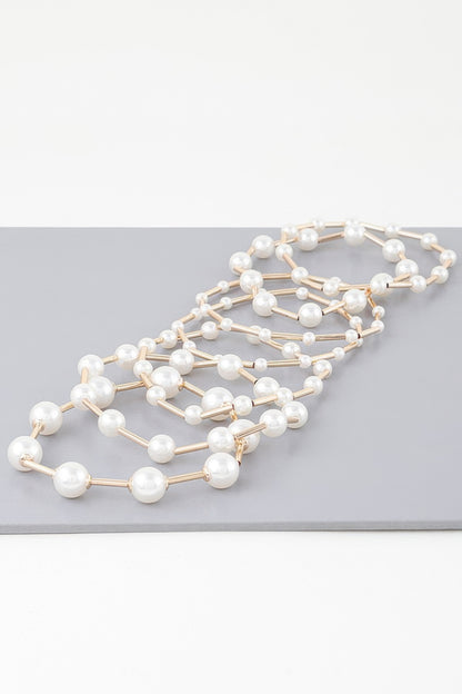 Multi Pearl Wire Bracelet