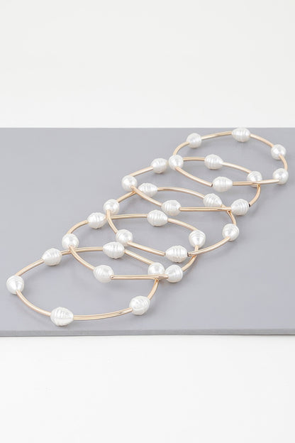 Multi Pearl Shell Tube Bracelet