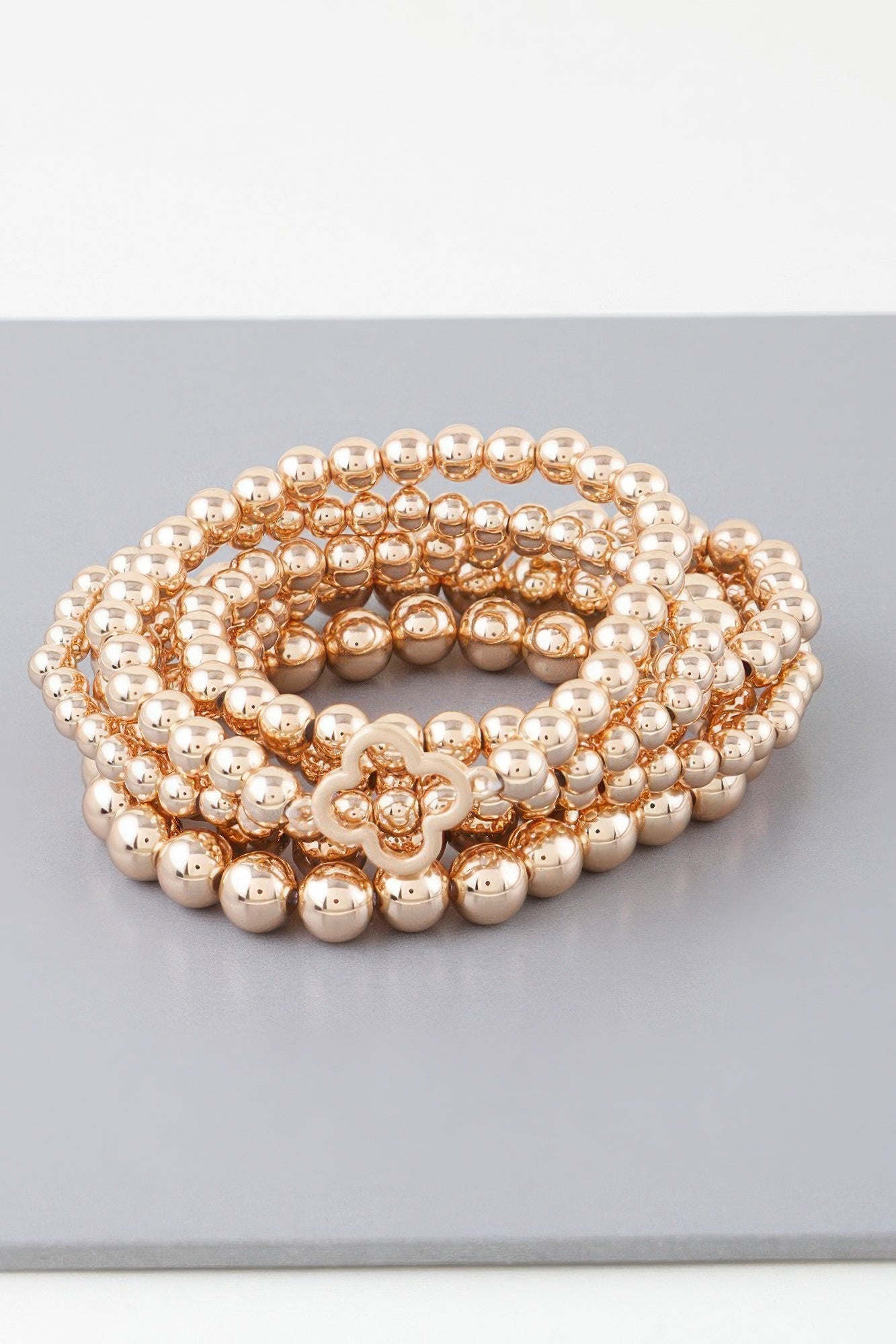 Multi Open Clover Beaded Bracelet