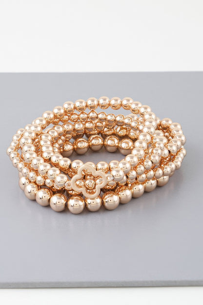 Multi Open Clover Beaded Bracelet