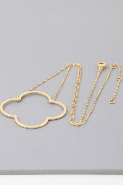 Modern Open Clover Pendant Necklace