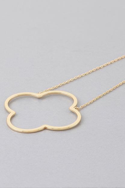 Modern Open Clover Pendant Necklace