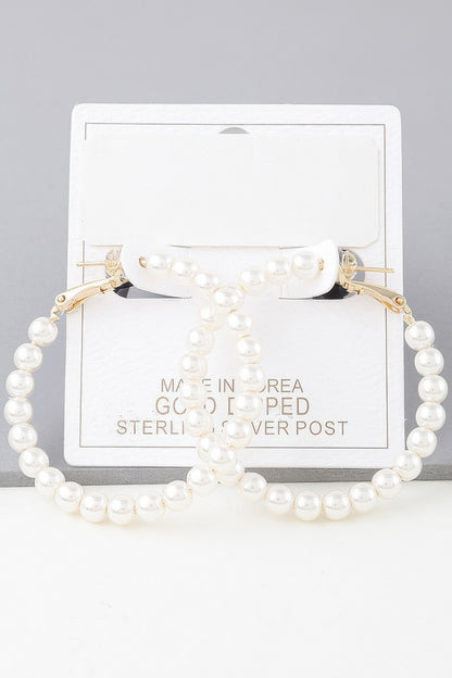 Multi Pearl Hoop Earrings