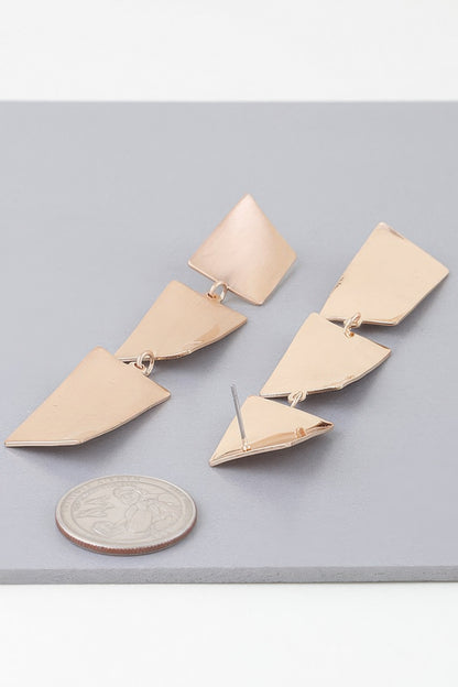 Triple Geometric Drop Earrings